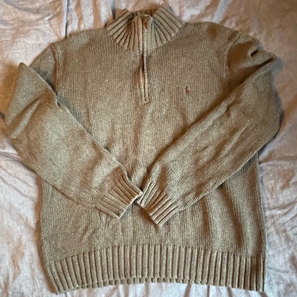 Large Gray Cotton Ralph Lauren Sweater with zipper - Picture 3 of 4